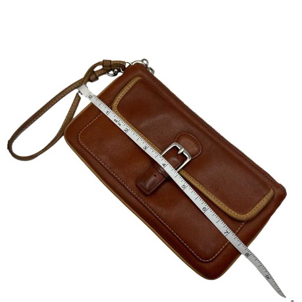 Vintage COACH  Caramel Brown and Tan Wristlet - image 11