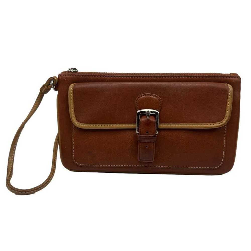 Vintage COACH  Caramel Brown and Tan Wristlet - image 1