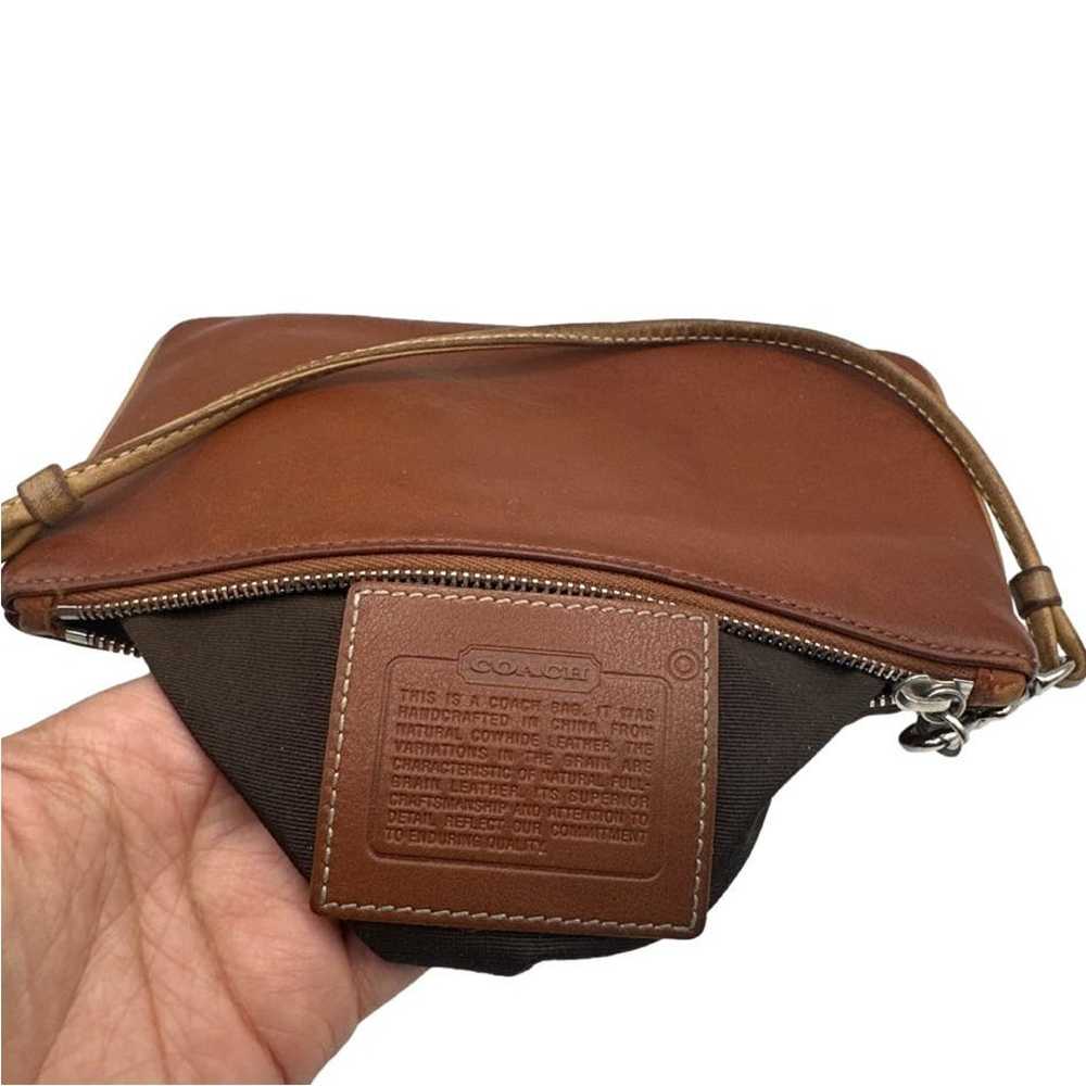 Vintage COACH  Caramel Brown and Tan Wristlet - image 6