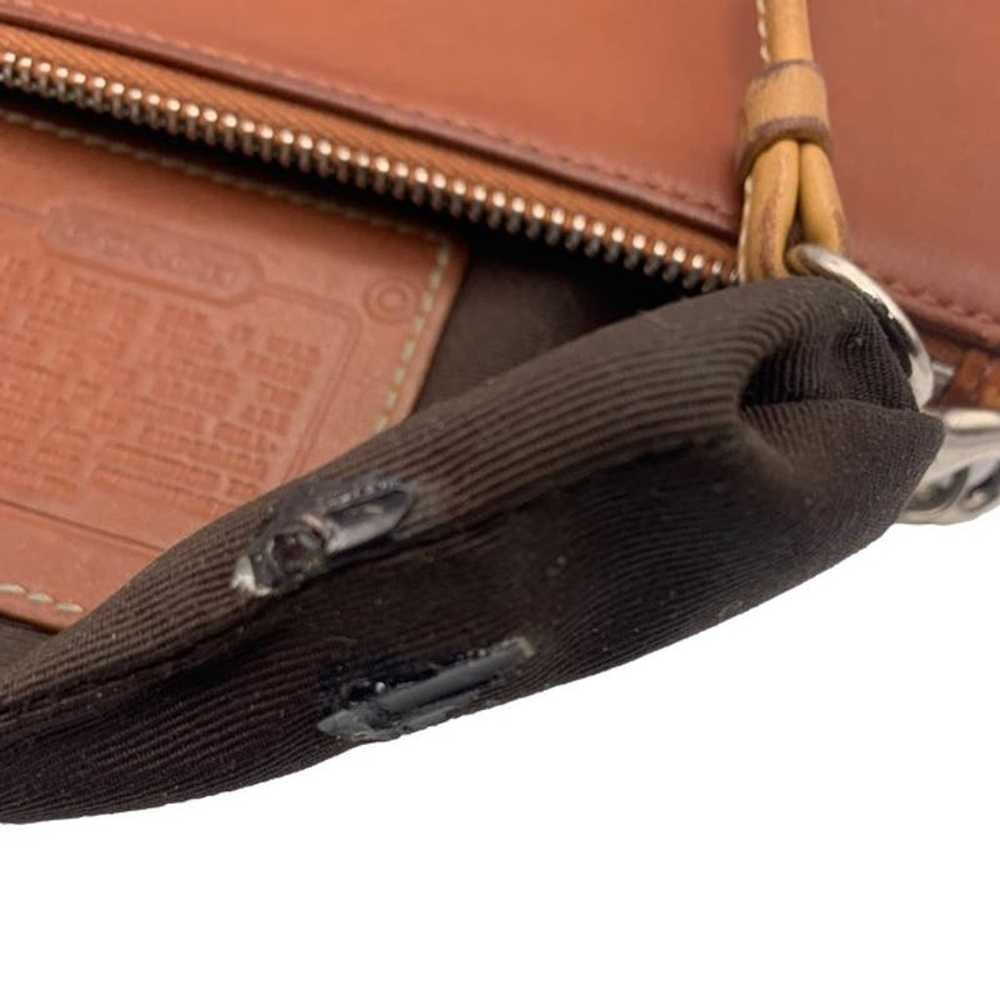 Vintage COACH  Caramel Brown and Tan Wristlet - image 8