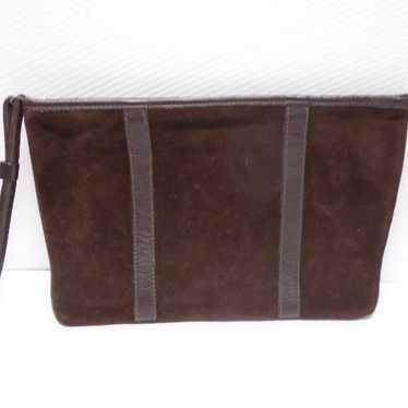 Ronay Suede Purse Genuine Leather Brown Clutch Han