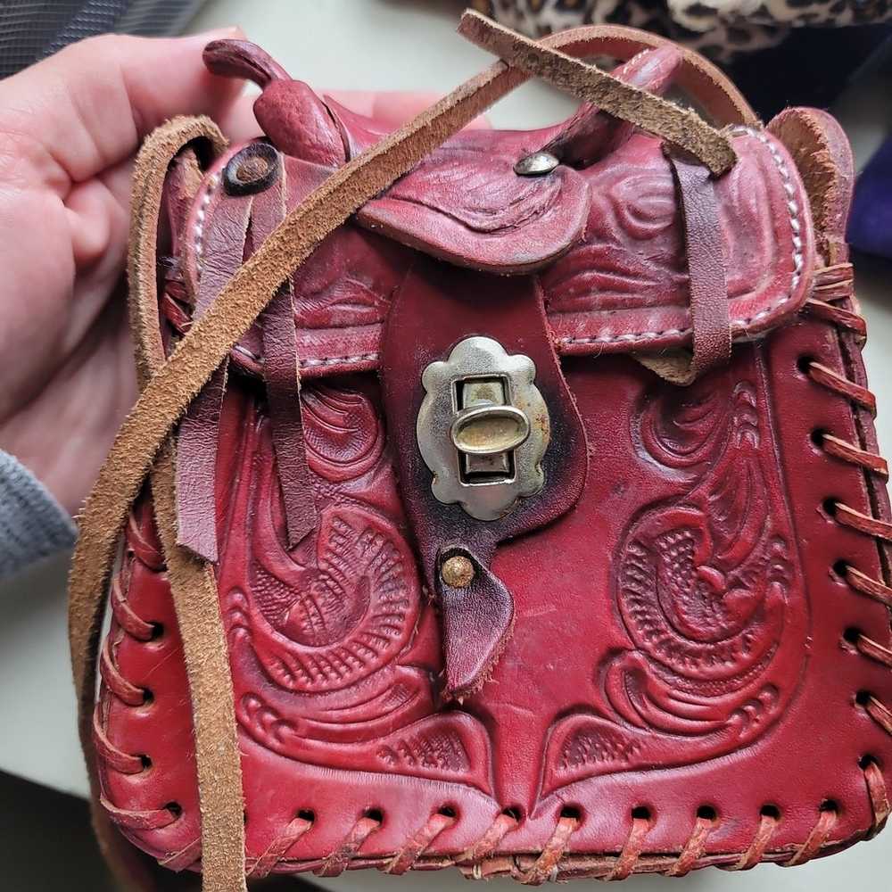 Leather Vintage Saddle purse - image 2