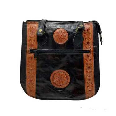 Vintage Tooled Leather Shoulder Purse - image 1