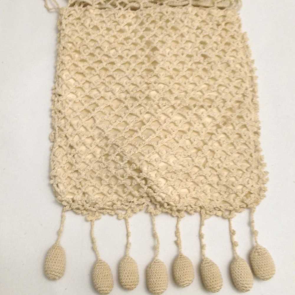 1910s Flapper Crochet Drawstring Handbag Handmade… - image 2