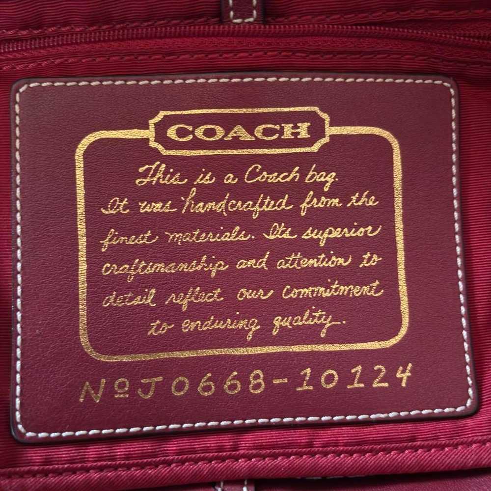 COACH Coach Tote Bag Signature Shoulder Red 10124 - image 11