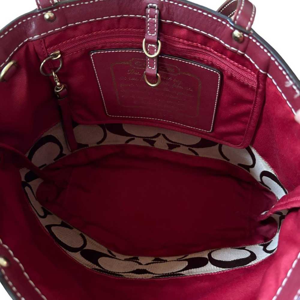 COACH Coach Tote Bag Signature Shoulder Red 10124 - image 9