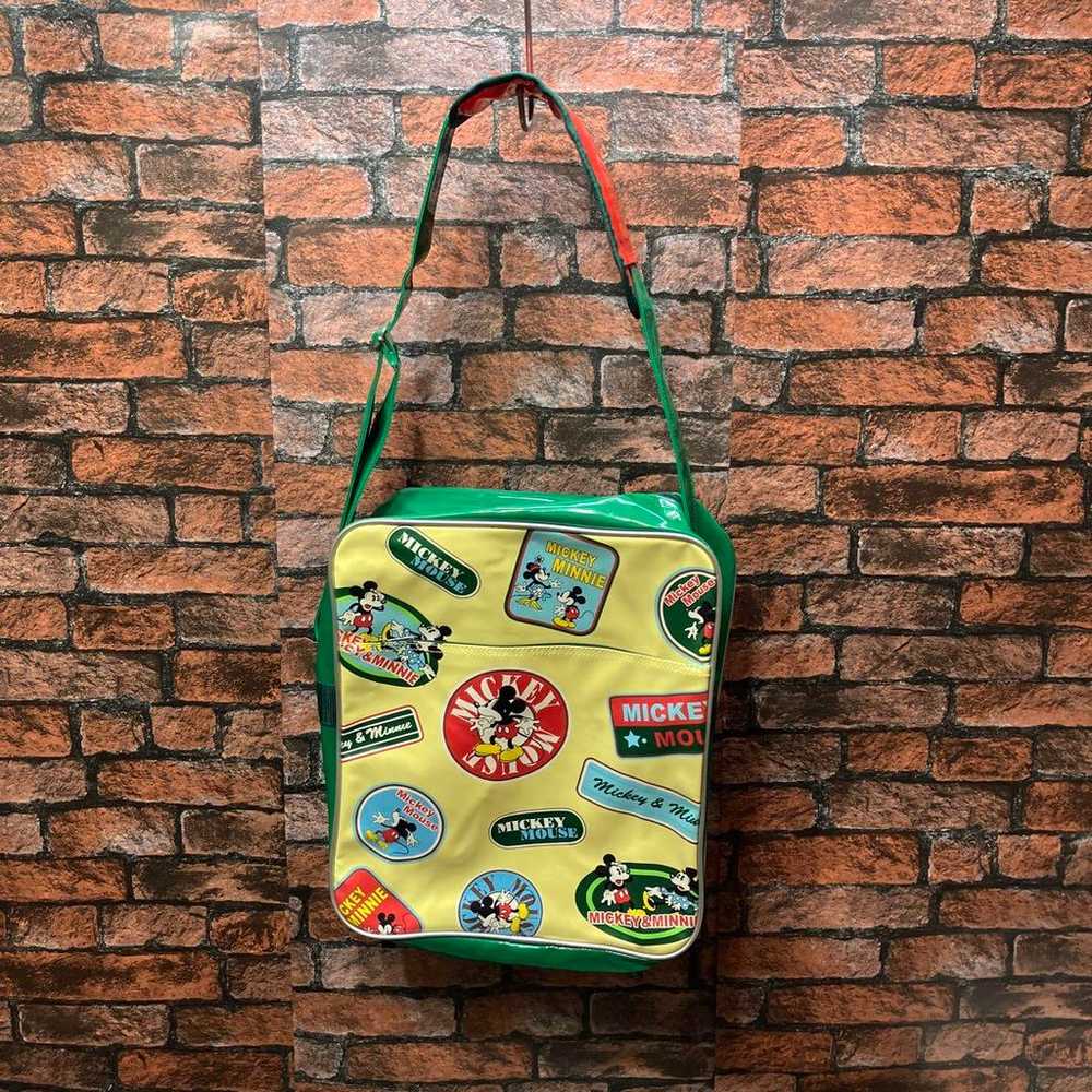 【Vintage Item】Mickey Mouse Vinyl Bag Disney Land … - image 1