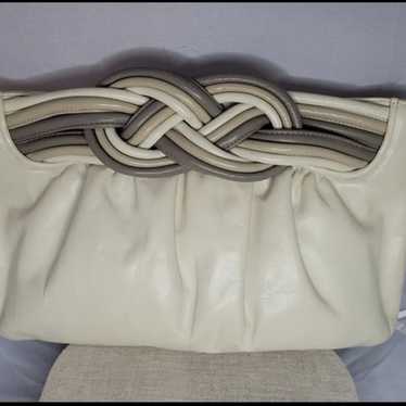 Vintage MM Morris Moskowitz Cream Leather Evening… - image 1