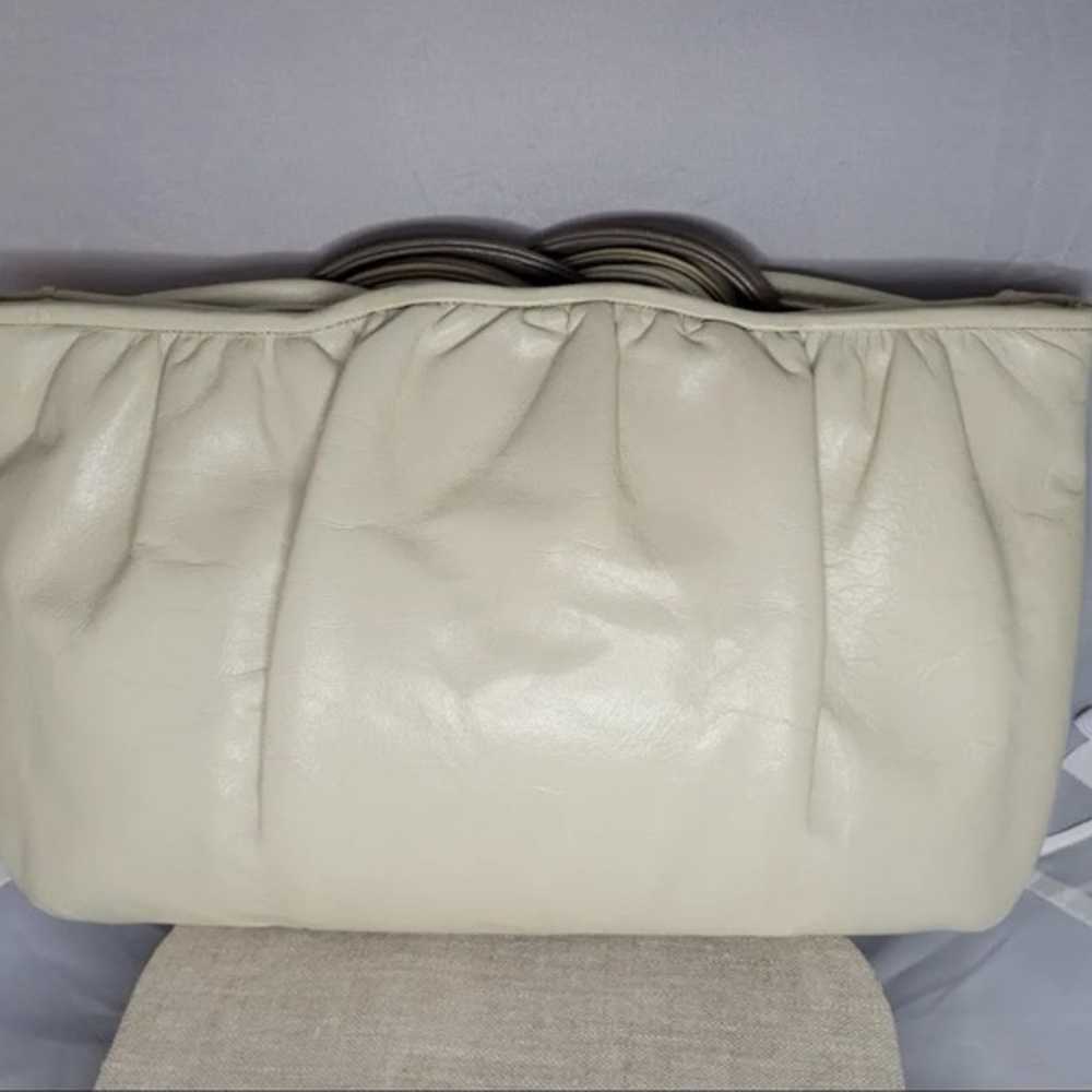 Vintage MM Morris Moskowitz Cream Leather Evening… - image 2