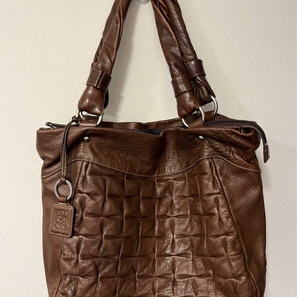 Vintage Ellington Soft Brown Leather Large Tote S… - image 12