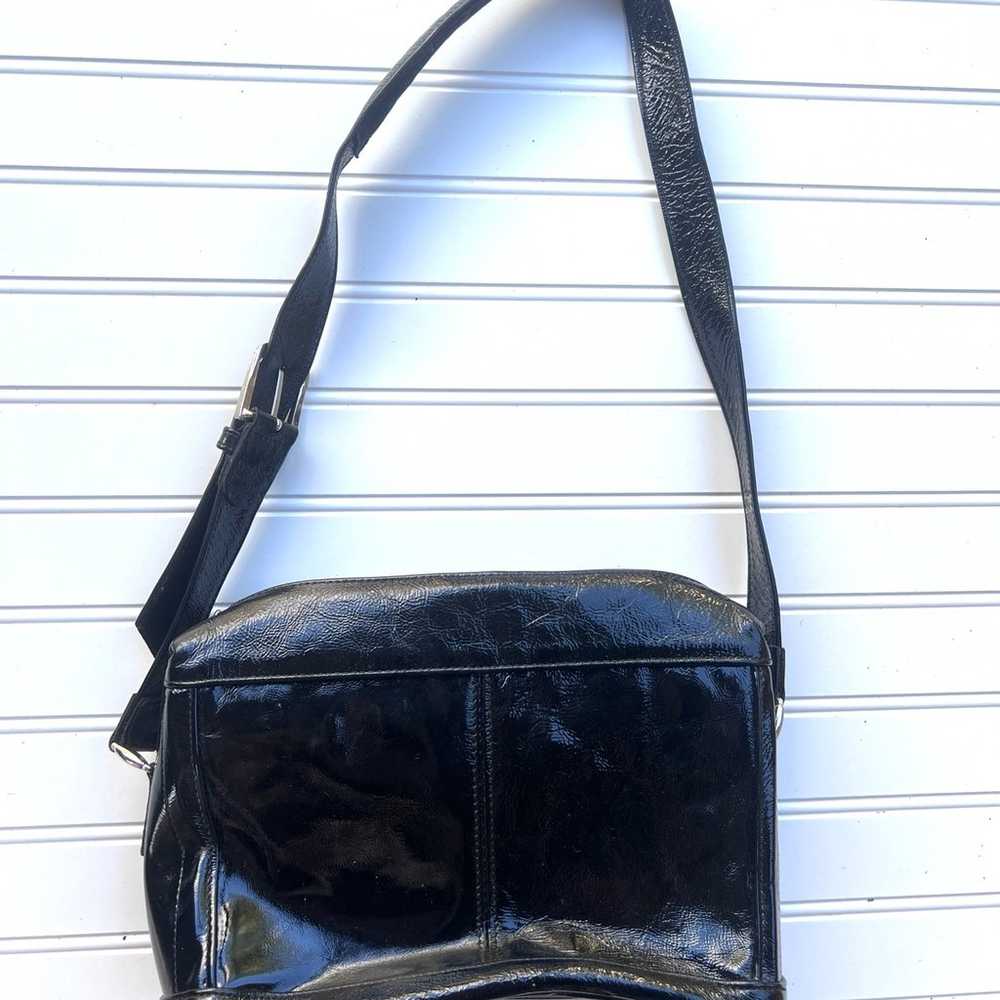 Vintage S.A.S. Black patent leather handbag - image 2