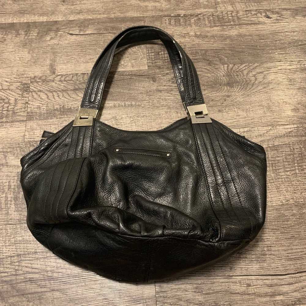 B. Makowsky Black Leather Phoenix Hobo Bag Purse … - image 2