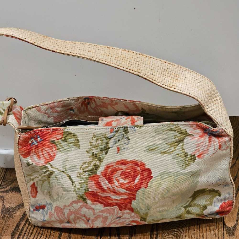 Vintage Fossil Cream Floral design handbag - image 5