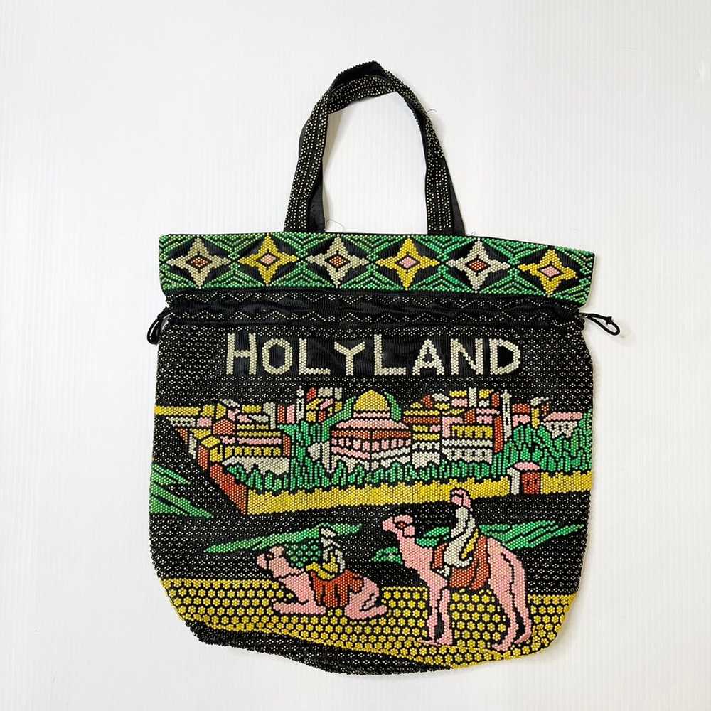 Vintage Beaded Holyland Jerusalem 1970's shoulder… - image 1