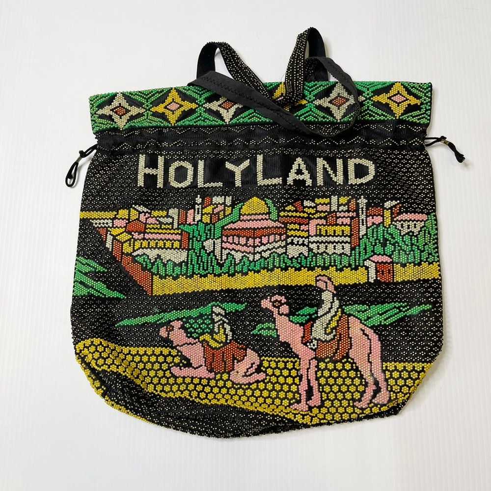 Vintage Beaded Holyland Jerusalem 1970's shoulder… - image 3