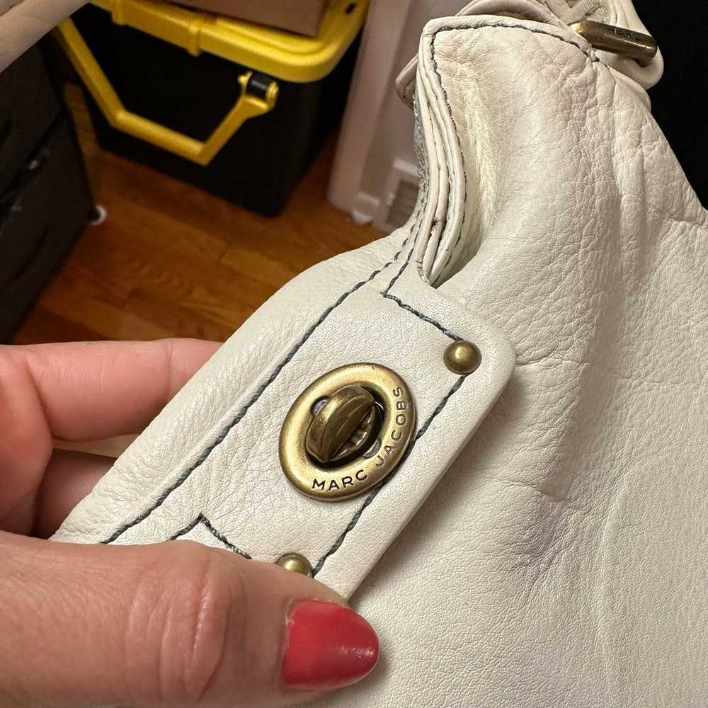 Marc Jacobs White Leather Satchel Bag - image 8