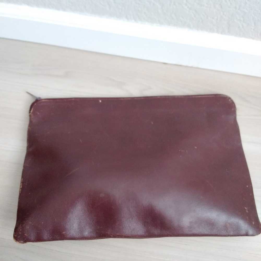 Vintage leather soft Briefcase burgandy maroon re… - image 3