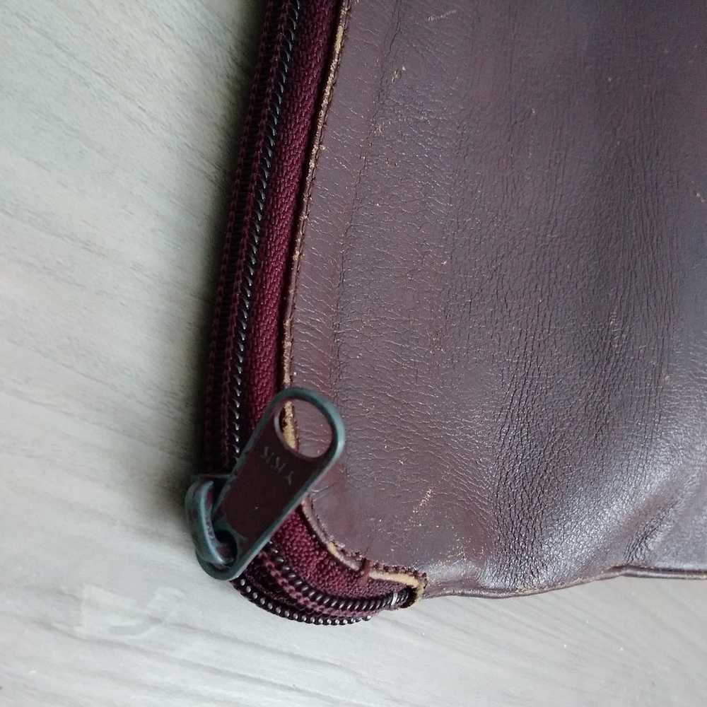 Vintage leather soft Briefcase burgandy maroon re… - image 4