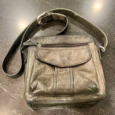 Vintage Fossil Bag Gray Genuine Leather - image 1