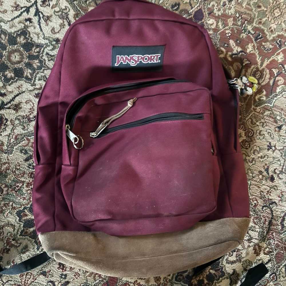 Vintage JANSPORT Originals Right Pack Suede Leath… - image 1