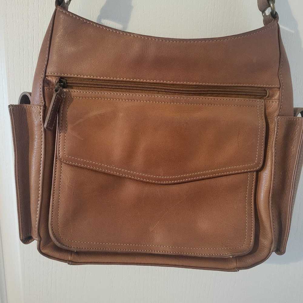 Fossil Brown Genuine Leather Shoulder Bag Purse H… - image 2