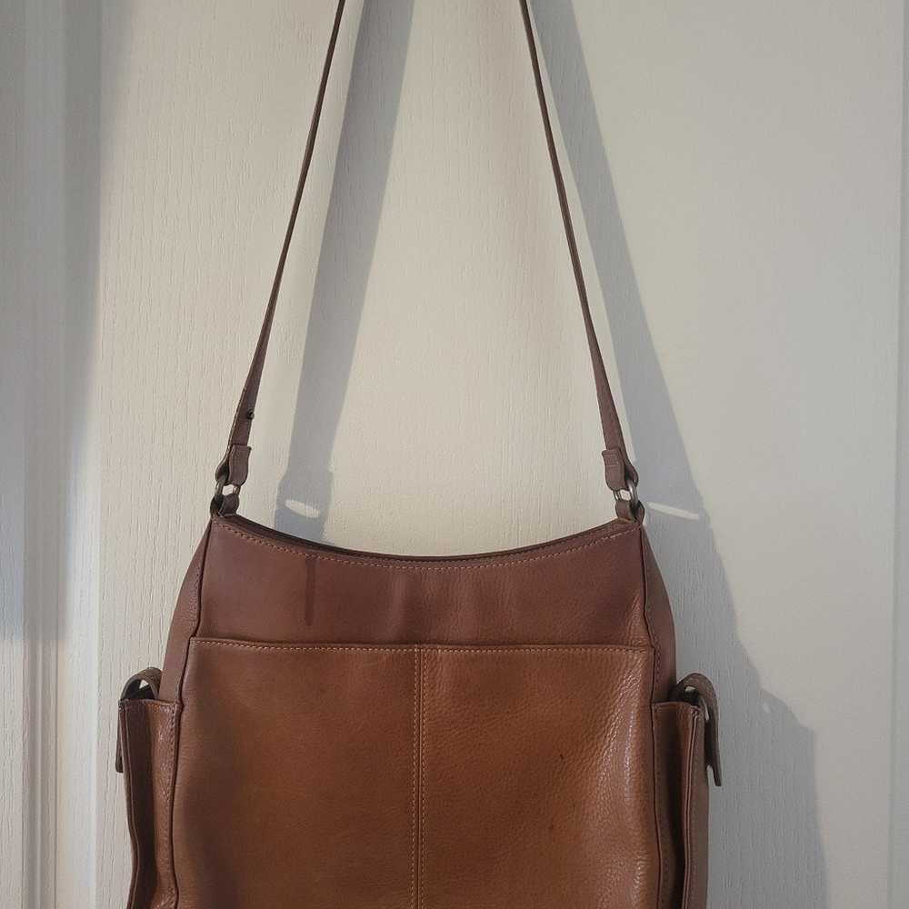 Fossil Brown Genuine Leather Shoulder Bag Purse H… - image 5