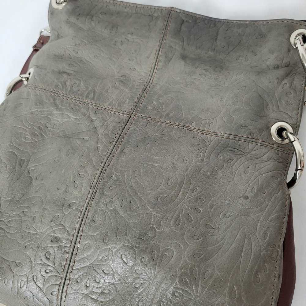 Vintage Italian leather purse crossbody embossed … - image 2