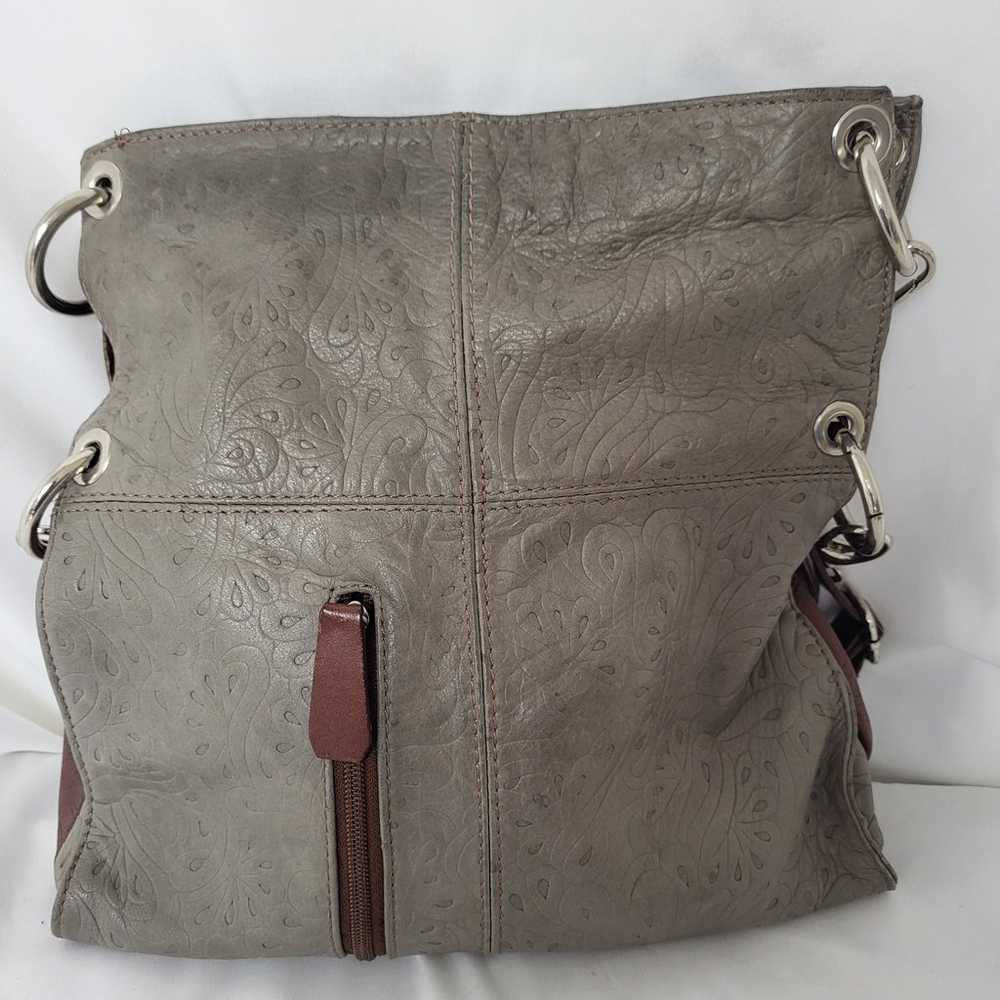 Vintage Italian leather purse crossbody embossed … - image 4