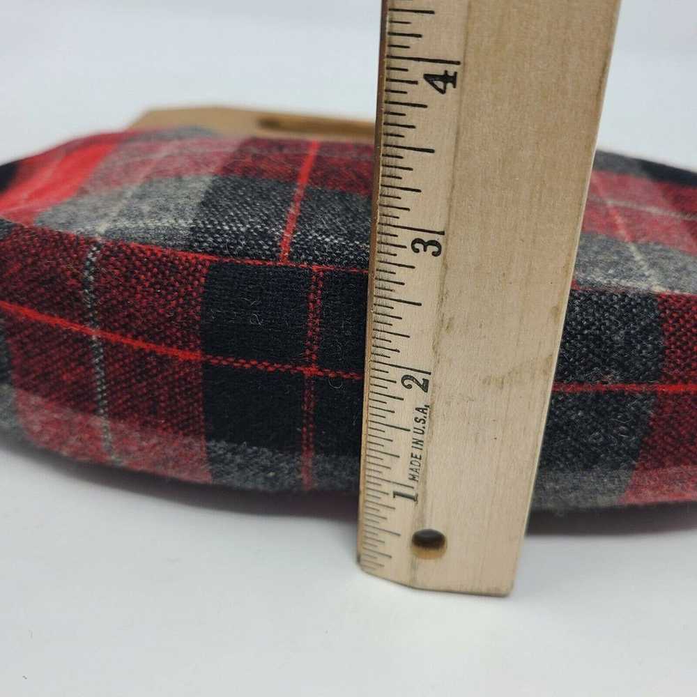 Vintage Ingber Black Red Plaid Purse Clutch Wood … - image 9