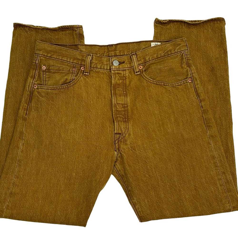 Levi's Levis 501 Gold Button Fly Jeans 33x29 Whit… - image 1