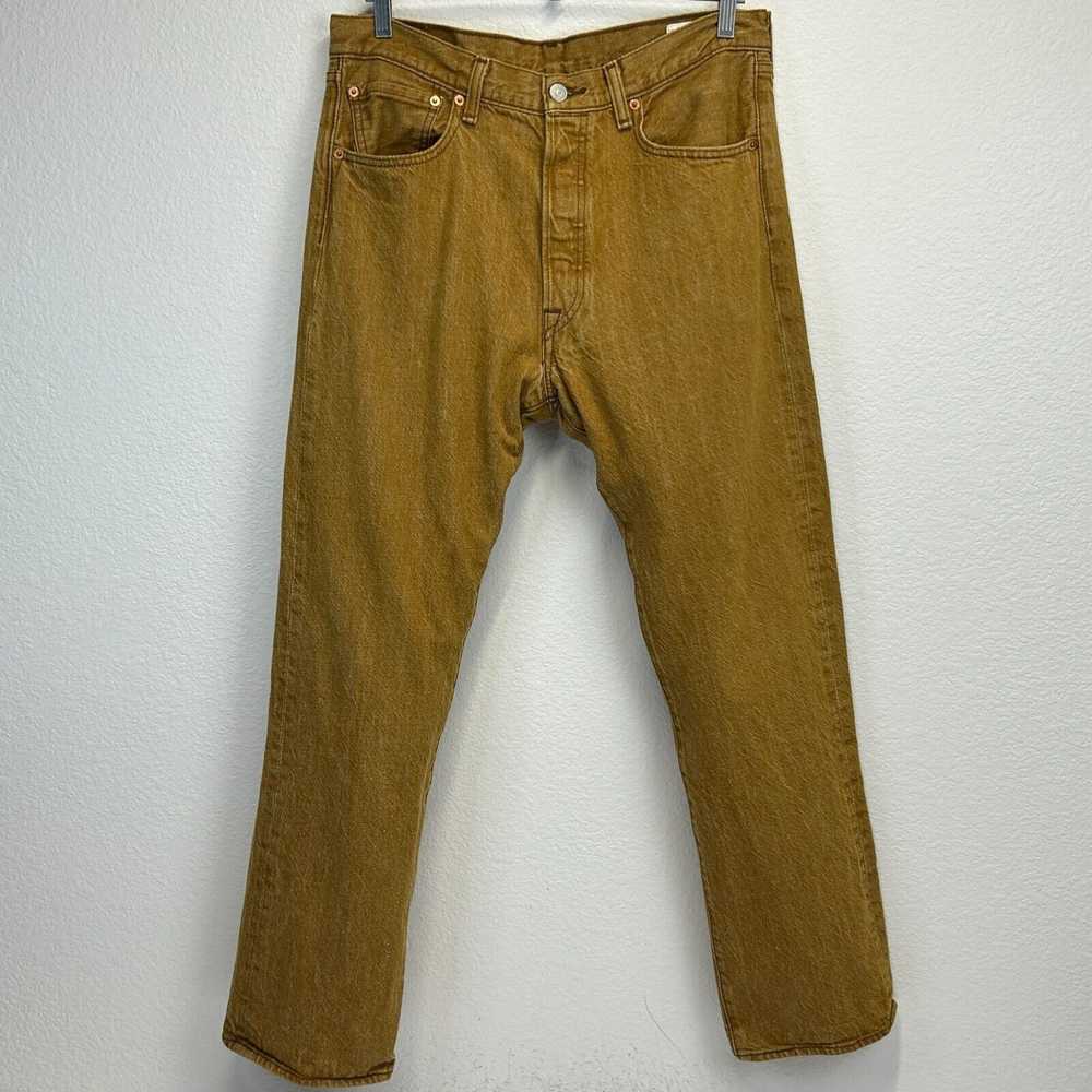 Levi's Levis 501 Gold Button Fly Jeans 33x29 Whit… - image 2