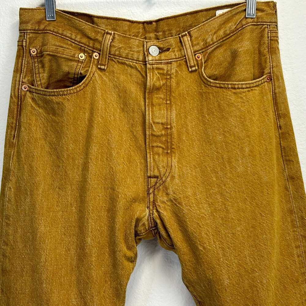 Levi's Levis 501 Gold Button Fly Jeans 33x29 Whit… - image 5