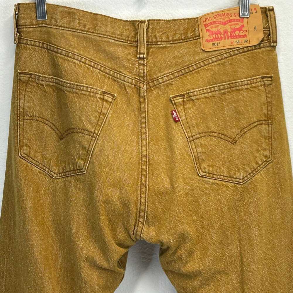 Levi's Levis 501 Gold Button Fly Jeans 33x29 Whit… - image 6