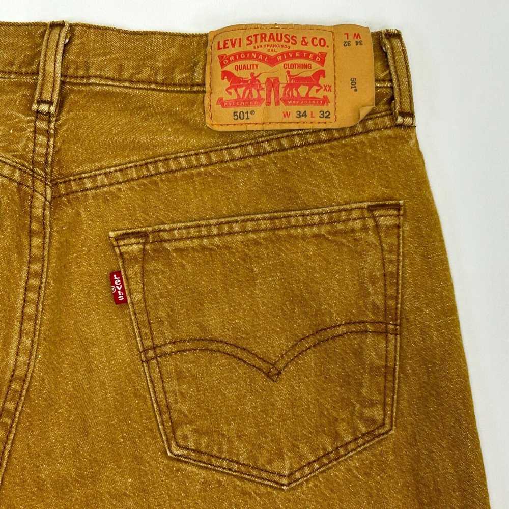 Levi's Levis 501 Gold Button Fly Jeans 33x29 Whit… - image 8