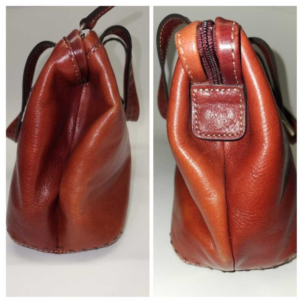 Fossil Vintage Satchel Soft Burgundy Leather Medi… - image 11