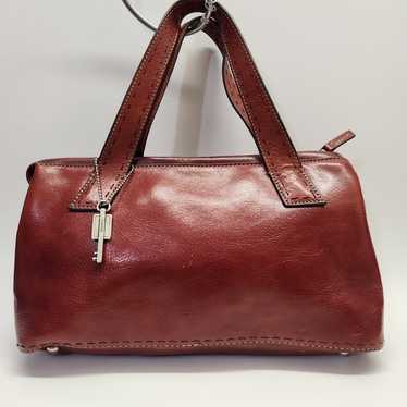 Fossil Vintage Satchel Soft Burgundy Leather Medi… - image 1