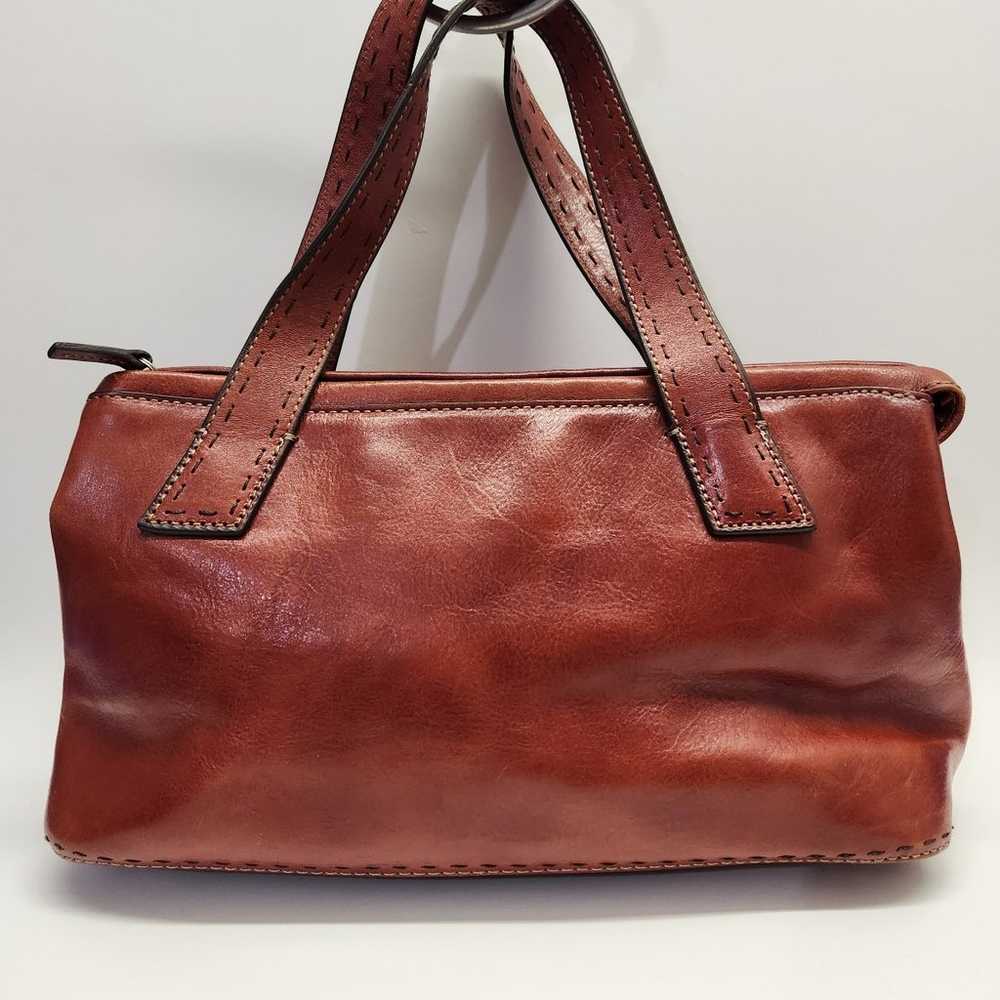 Fossil Vintage Satchel Soft Burgundy Leather Medi… - image 2