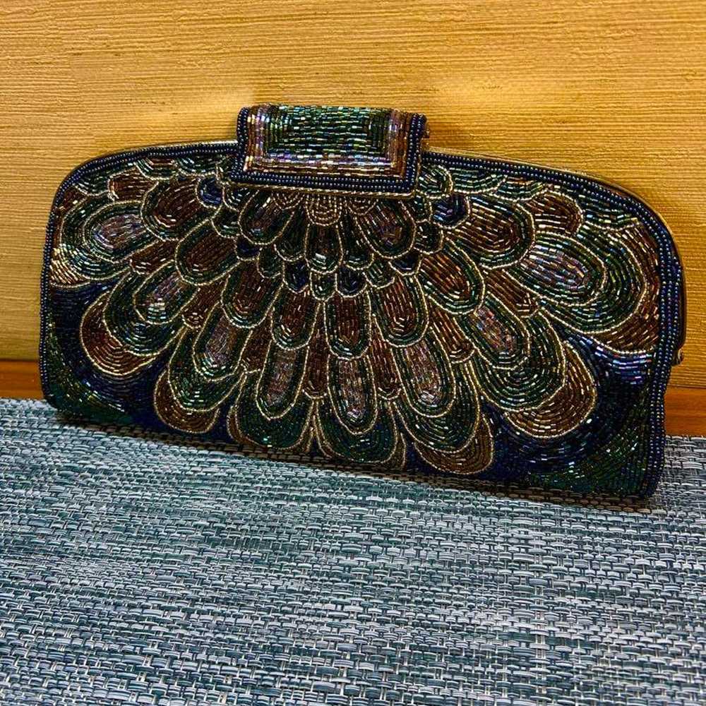 【Vintage】Beaded bag clutch bag shoulder bag vinta… - image 1