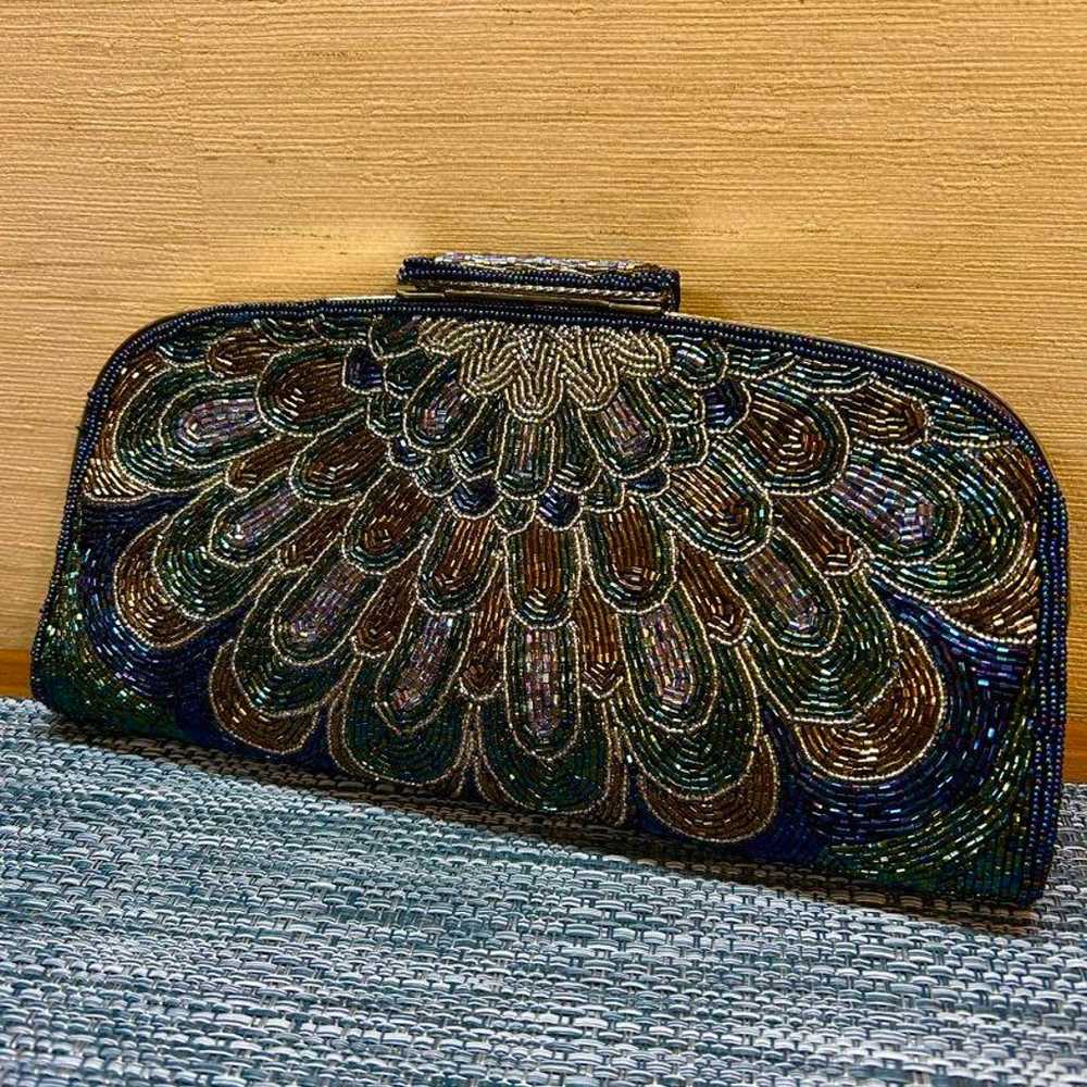 【Vintage】Beaded bag clutch bag shoulder bag vinta… - image 2