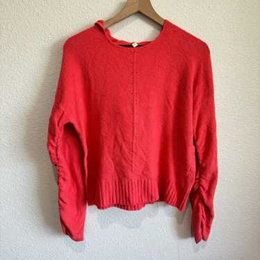 Anthropologie Moth Women's Large Red Coral Hoodie 