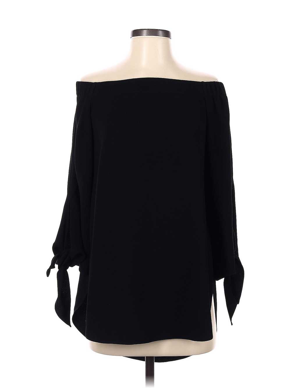 Club Monaco Women Black Long Sleeve Blouse 2 - image 1