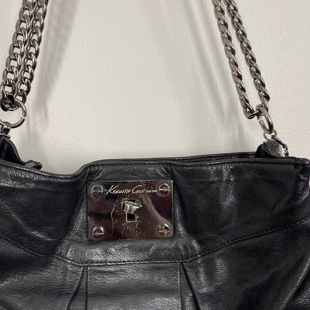 Kenneth Cole Black Leather Purse Vintage - image 2