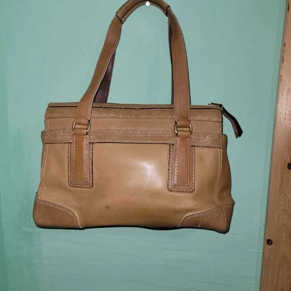 Vintage Leather coach Purse with Zipper and Turn … - image 2