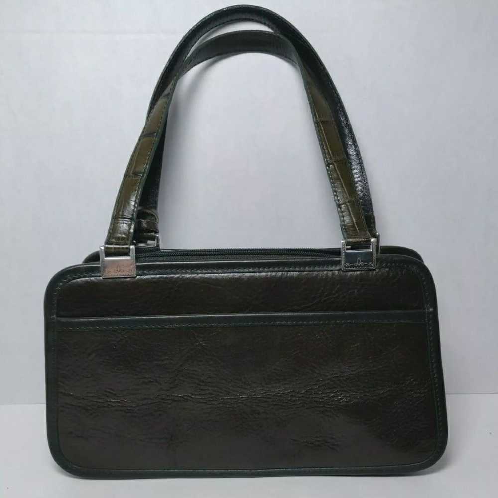 Vintage Brighton Brown Green Leather Purse Handbag - image 2