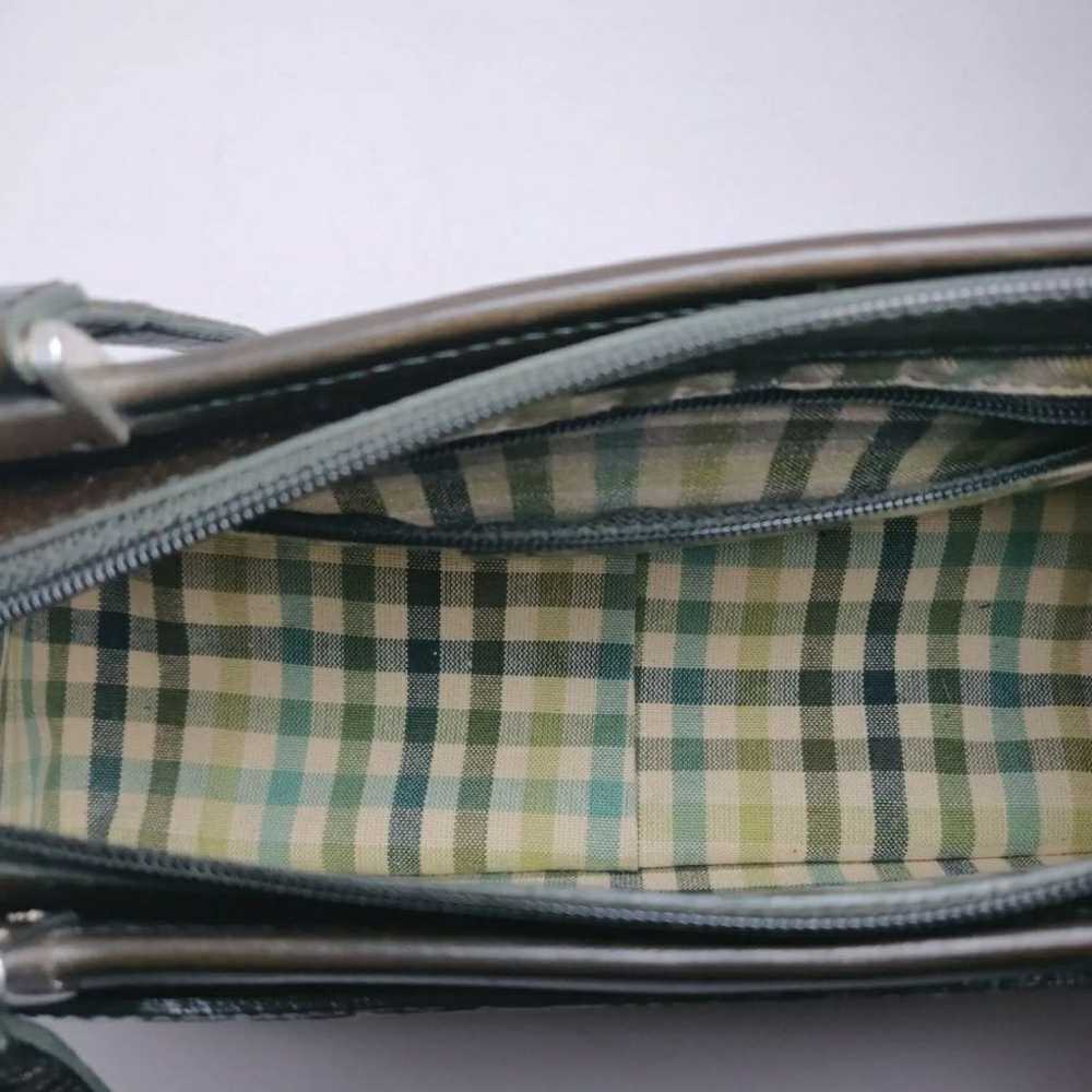 Vintage Brighton Brown Green Leather Purse Handbag - image 9