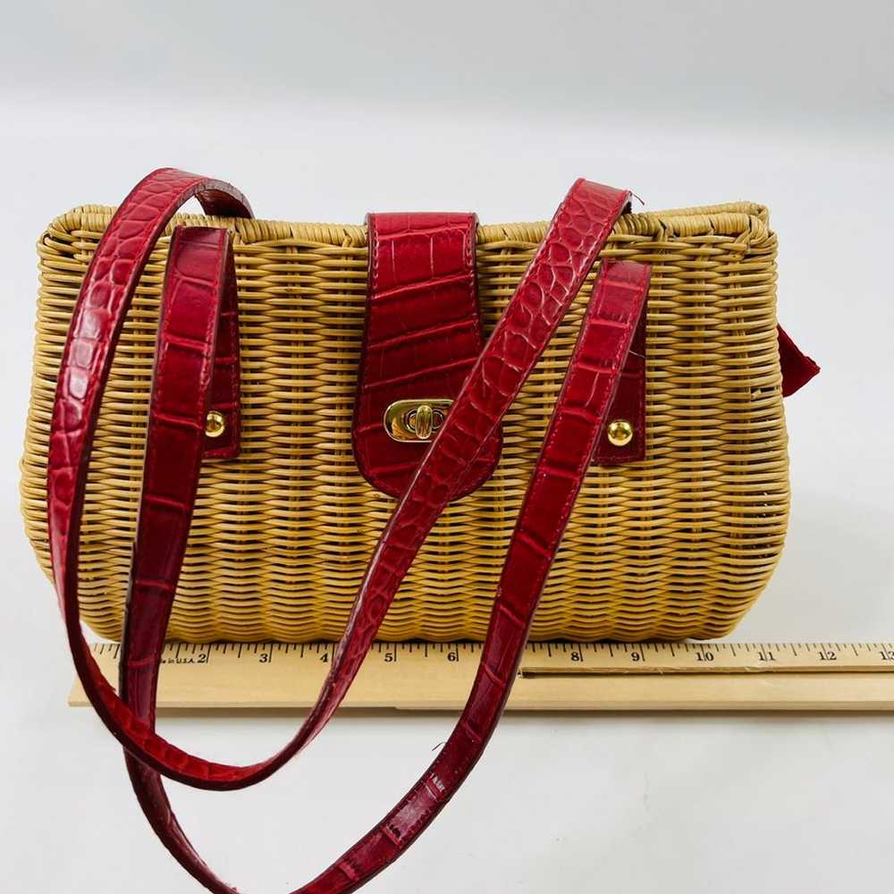 Vibtage Wicker Basket Tote Purse - image 4