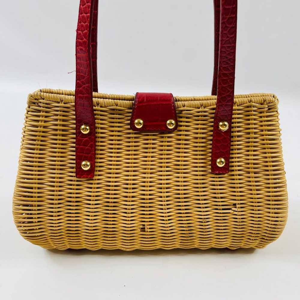 Vibtage Wicker Basket Tote Purse - image 7