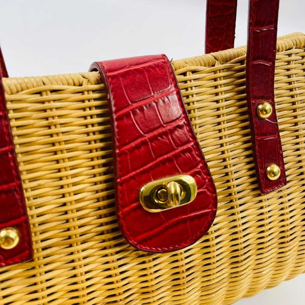 Vibtage Wicker Basket Tote Purse - image 8