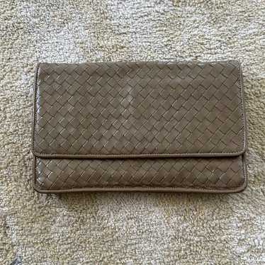 Leather Woven Clutch