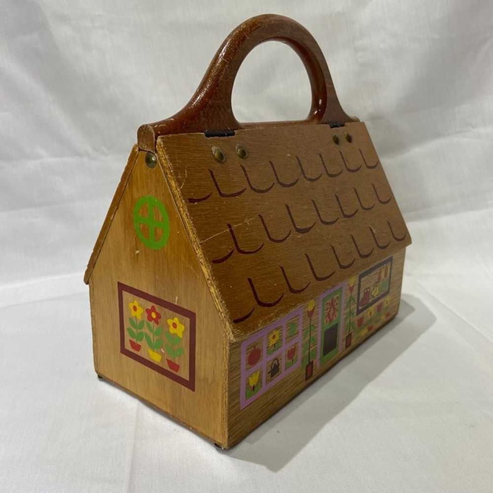 Gary Gail Dallas Wooden Cottage Handbag, Made in … - image 3